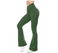 Pantalones de yoga para mujer Push Up Pantalones de pata Seamless Elásticos Medias Pierna Ancha Leggins Fitness Leggings Talla Grande Slim Fit Pantalones Campana Suave para Entrenamiento Yoga Tiempo