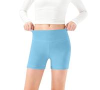 Pantalones de yoga para niños, pantalones de fitness con cintura alta y cintura elástica, pantalones ajustados, cómodos, elegantes, suaves, modernos, elásticos, azul claro, 130