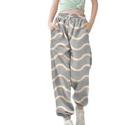 Pantalones deportivos a rayas para niñas, con cordón, elásticos, deportivos, de polietileno, pantalones de chándal clásicos, con puños elásticos, con bolsillo y resorte, blanco, 3-4 años