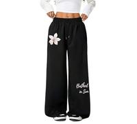 Pantalones Deportivos Anchos con Estampado de Mariposas Y2k para Mujer de Estilo Punk gótico Joggers Hip Hop Pantalones de Jogging elásticos de Cintura Alta con Bolsillos