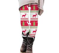 Pantalones deportivos casuales de moda para mujer, pantalones de yoga estampados de cristal rojo con altura ajustada pantalones de yoga, Rosa Caliente-g, XXX-Large