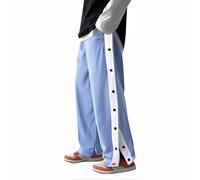 Pantalones deportivos casuales para mujer, con abertura alta, para después de la operación, pantalones deportivos de verano, faja suelta, azul celeste, 3XL