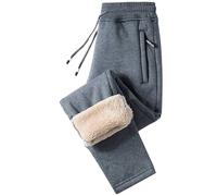 Pantalones deportivos con bolsillos para hombre, con forro polar, pantalones térmicos cálidos para hombre, pantalones de cintura alta, pantalones de chándal de invierno, pantalones de trabajo
