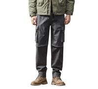 Pantalones deportivos con forro polar para hombre con bolsillos para hombre, pantalones de forro polar con parte inferior abierta, pantalones de trabajo abiertos, pantalones de trabajo forrados para