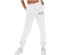 Pantalones deportivos con forro polar para mujer, diseño de corazón, pata de perro, libélula, plumas, estampado de plumas, pantalones deportivos para otoño e invierno, cintura elástica, pantalones