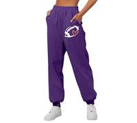 Pantalones deportivos de entrenamiento para mujer, de cintura alta, holgados, con estampado de corazón, fútbol, pantalones de moda, pantalones cargo para otoño 2024, pantalones cargo para trabajo al