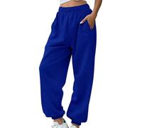 Pantalones deportivos de forro polar para mujer, gruesos, térmicos, con cordón, cálidos, de invierno, elásticos, de cintura alta, holgados, de pierna recta, con bolsillos, pantalones deportivos para