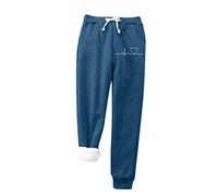 Pantalones deportivos de pierna ancha con forro polar para mujer, pantalones de invierno esponjosos para mujer, pantalones casuales para correr, pantalones de invierno holgados, pantalones deportivos