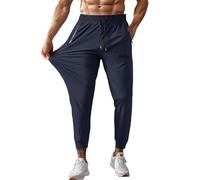 Pantalones deportivos de senderismo para hombre, resistentes al agua, con bolsillos con cremallera, ligeros, de secado rápido, para exteriores, viajes, pesca, correr, entrenamiento, pantalones
