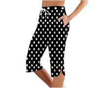 Pantalones Deportivos Femeninos Cómodos Informales Adelgazantes Tiro Medio para Actividad Física Diaria (Black, M) #172