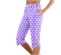 Pantalones Deportivos Femeninos Cómodos Informales Adelgazantes Tiro Medio para Actividad Física Diaria (Purple, XXL) #172
