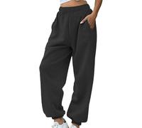Pantalones deportivos grises para mujer, pantalones deportivos con puños para mujer, cómodos, cálidos, para entrenamiento, gimnasio, holgados, con bolsillos, color puro, pantalones deportivos casuales