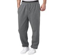 Pantalones Deportivos Hombre Amplio Deportivo Baggy Chándal Elástico Pantalones De Algodón Jogging Chándal Deportivo Recta Cremallera Pantalones Casual Training 2025 Sudadera Pants Running, gris, XL
