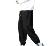 Pantalones Deportivos Hombre Ancho Slim Fit Pantalones Pana Casual Pantalón Chandal Cargo Pants Pantalon Largo Deporte Elásticos de Pana de Trekking Ropa Deportiva para Hombre Negro L
