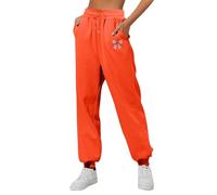 Pantalones deportivos para correr para mujer, pantalones deportivos unisex, casuales, holgados, para exteriores, cintura elástica con estampado de lazos de amor, pantalones cargo deportivos para