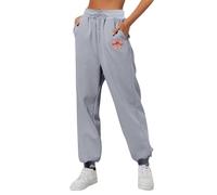 Pantalones deportivos para correr para mujer, pantalones deportivos unisex, casuales, holgados, para exteriores, cintura elástica con estampado de lazos de amor, pantalones cargo deportivos para