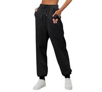 Pantalones deportivos para correr para mujer, pantalones deportivos unisex, casuales, holgados, para exteriores, cintura elástica con estampado de lazos de amor, pantalones cargo deportivos para