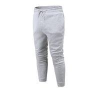 Pantalones deportivos para hombre, cintura elástica con cordón, ajuste holgado, color sólido, con cordones, pantalones deportivos elásticos y transpirables, pantalones deportivos para gimnasio, gris,