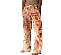 Pantalones deportivos para hombre, pantalones manchados de europeos y de halloween para hombres, ropa de dormir casual, holgados y cómodos, manchados, rosa, 3XL
