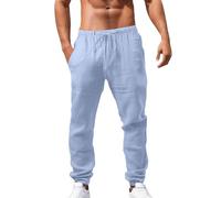 Pantalones deportivos para hombre, para primavera y verano, para todas las estaciones, transpirables, holgados, informales, estilo hip hop, Little House, azul claro, 4XL
