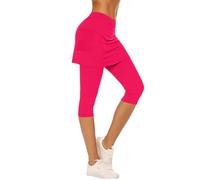 Pantalones deportivos para mujer 3/4 leggings con falda leggings deportivos - cintura alta monocolor pantalones de yoga - Gym Fitness Jogger pantalones deportivos pantalones de entrenamiento