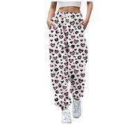 Pantalones deportivos para mujer, ajuste elegante, de algodón bajo, de lino, cintura elástica, atléticos, formales, elegantes, de compresión, aireados, rosa claro, XXL