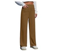 Pantalones deportivos para mujer, cintura elástica estampada, de moda, camuflaje, recortados, para citas, clubes, pantalones de mezclilla casuales de lino, formales y pequeños, caqui, S