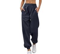 Pantalones deportivos para mujer, de un solo color, holgados, cintura elástica, pantalones de verano con cordón y bolsillos, gimnasio, entrenamiento, hip-hop, ropa de calle, holgada, pantalones