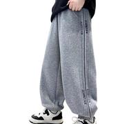 Pantalones Deportivos para Niños con Puños Elásticos Estilo Casual y Cómodos Ideal para Actividades Diarias y Escolares (Grey, 15-16 Years) #298