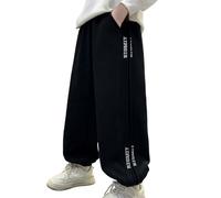 Pantalones Deportivos para Niños con Puños Elásticos Estilo Casual y Cómodos Ideal para Actividades Diarias y Escolares (Black, 8-9 Years) #308