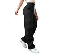 Pantalones deportivos tipo cargo para mujer, pierna recta, ligeros, casuales, de pierna ancha, pantalones con forro polar del Reino Unido, pantalones deportivos forrados con bolsillos, pantalones