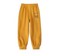 Pantalones deportivos unisex de mezcla de algodón para niñas, amarillo, 6-12 meses