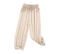 Pantalones deportivos unisex de pierna ancha elástica para niños y niñas, para verano, aire fresco, ultrasuaves, para correr, de 2 a 13 años, A-caqui, 2-3 años