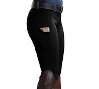 Pantalones Ecuestres Pantalones de equitación elásticos de Cintura Alta for Mujer y Hombre(Black,S)