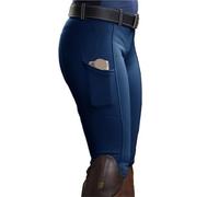 Pantalones Ecuestres Pantalones de equitación elásticos de Cintura Alta for Mujer y Hombre(Blue,M)