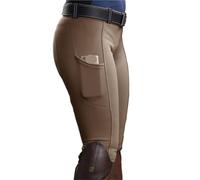 Pantalones Ecuestres Pantalones de equitación elásticos de Cintura Alta for Mujer y Hombre(Khaki,XL)