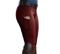 Pantalones Ecuestres Pantalones de equitación elásticos de Cintura Alta for Mujer y Hombre(Red,XXXL)