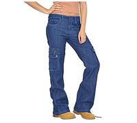 Pantalones elásticos para mujer, tallas grandes, denim, cargo, pantalones vaqueros para hombre, azul claro, M
