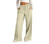 Pantalones Fino Verano Mujer Tallas Grandes Algodón y Lino Pantalones Mujer Pantalon Largos Ligeros Vintage Rectos con Bolsillos y Pliegues con Bolsillos Y Cordón Vintage Moda Playa Vacaciones Boho