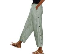 Pantalones Fino Verano Mujer Tallas Grandes Cintura Alta Elásticos Largas Pantalon Palazzo Elegantes Sueltos Pantalón Anchos con Bolsillos y Cordón