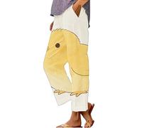 Pantalones Fino Verano Mujer Tallas Grandes Verano Elástica Pantalones Anchos Causal Pantalon Cintura Alta Elástico con Bolsillos con Bolsillos Y Cordón Rectos Elegantes Playa Vacaciones Boho