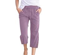 Pantalones Finos Verano Mujer Chinos Piratas Jean 80 Rosado Reductora Coreanos Delgadas Botones Ajustados Arriba Cielo Yogui Culotte Ejercicio Chubasquero Anticelulíticos Polipiel sobre