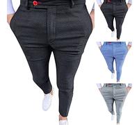 Pantalones formales para hombre, pantalones chinos ajustados con estampado de ojo de moneda, pantalones chinos ajustados con ganancias que se vierten desde todos los lados, pantalones ajustados y