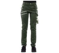 Pantalones góticos para mujer con hebillas, pantalones cargo holgados de cintura alta, pantalones casuales, hip hop, harajuku e-girl, ropa de calle Y2k, steampunk, punk, pantalones con cadena,