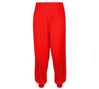 Pantalones Harem Ali Baba para Niñas - Sueltos Casuales Holgados para Deportes, Danza, Yoga - Leggings Acampanados Elásticos - Cómodos Relajados de Cintura - Disfraz - Rojo 13-14 Años