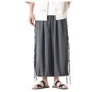 Pantalones harén de yoga para hombre Hakama Kung Fu Pantalones de dobladillo ancho Wushu Kimono chinos anchos Hip Hop Baggy Pantalones anchos Pantalones anchos Pantalones anchos Pantalones de pierna