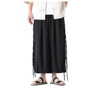 Pantalones harén de yoga para hombre Hakama Kung Fu Pantalones de dobladillo ancho Wushu Kimono chinos anchos Hip Hop Baggy Pantalones anchos Pantalones anchos Pantalones anchos Pantalones de pierna