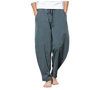 Pantalones Harén Hombre Bloomers para Aladdin y Yoga, Cómodos con Pantalón Recto y Ancho para Hombres, Tallas M-5XL