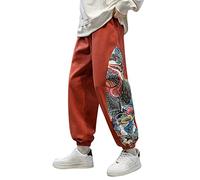 Pantalones harén para hombre, estilo japonés, samurai, harajuku hip hop, ropa de calle, corte holgado, pantalones de ocio, pantalones chinos de lino Kung Fu con cordón y bolsillos, yoga, deporte, uso
