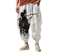 Pantalones harén para hombre japoneses, pantalones de chándal anchos, pantalones bombachos, pantalones casuales con divertidos estampados de dibujos animados, hip hop, estilo callejero, pantalones